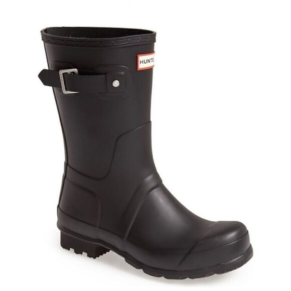 HUNTER Original Short‎ Waterproof Rain Boot, Rubber Black, Size 9, NWT main image 12